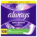 Always Anti-Bunch Xtra Protection Daily Liners Long Unscented Anti Bunch Helps You Feel Comfortable 108 Count Without Wings