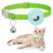 For Airtag cat neck band integrated reflective kitten neck band with Airtag holder puppy cat neck band with bell light tracker cats collars for girls young cats green bell-green