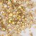 Dowarm 2650 Pieces Glue Fix Glass Flat Back Crystal Rhinestones Round Gems  6 Sizes 1.5mm - 6.5mm  Non Hotfix Flatback Crystals Loose Gemstones for Crafts Nail Face Art Clothes (Metal Sunlight/Gold)