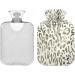 NAANLE 2L Transparent Hot Water Bottle - Watercolor Leopard Pattern for Pain Relief & Warmth | Ideal for Bed & Hand/Foot Therapy - Buy Online on GoSupps.com