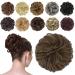 FESHFEN Messy Bun Hair Piece Hair Bun Scrunchies Synthetic Wavy Curly Chignon Ponytail Hair Extensions Thick Updo Hairpieces for Women Girls Kids 1PCS Dirty Brown 38 g (Pack of 1) 10/16# Dirty Brown
