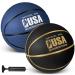 Lenwen 2 Pieces Official Size Basketball Size 7 Indoor Outdoor Rubber Basketball for Game Practice Training Basketball with Pump for Youth Teens Adults Kids Navy, Black
