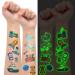 EMOME 50 Sheets Glow Temporary Tattoos for Kids Individually Wrapped Tattoo Stickers for Kids Party Favors Birthday Supplies Fake Tattoo Stickers Goodie Bags Stuffers for Girls Boys