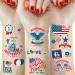 50 Pcs 4th of July Decorations Temporary Tattoos  12 Sheets Patriotic  Memorial Day  Independence Day  Labor Day Decorations  USA Party Supplies  American Flag Red White & Blue Design