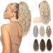 Brikabia blonde ponytail extension ponytail extension hair part with bracket long corrugated curly ponytail hair part clip in hair extension for women 40cm dark ashblond