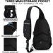 Lumesner Sling Bag Crossbody Backpack with USB Charging Port Hiking Daypack Shoulder Bag Chest Bag for Hiking Walking Travel Black - Buy Online on GoSupps.com