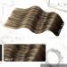 Moresoo Dark Brown with Caramel Blonde Clip in Human Hair Extensions - 7 Pieces/120g, 60cm, Real Human Hair #4/27/4 - Buy Online on GoSupps.com
