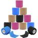Anampion Self-adhesive bandage 12 rolls 5 cm x 4.5m pavement roll Association material elastic bandage Bandage fixing bandage adhesive bandage self-adhesive for sport (4-color mix) 12 rolls 4-color mix