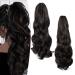 Gairyan 50cm ponytail hair part braid extensions long curly claw clip in ponytail extensions synthetic hair extensions wavy hair part hair extension for women (dark brown) 50 cm dark brown