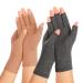 Zexhoor 2 Pairs Arthritis Compression Gloves for Women Men, Carpal Tunnel Pain Relief, Fingerless for Typing and Daily Work Medium Brown1+grey1