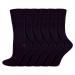 IOMI 6 Pair Womens Bamboo Diabetic socks Extra Wide Loose Non Binding Socks 5-9 Black