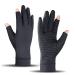 ITHW Copper Arthritis Gloves for Hand Pain Relief, Rheumatoid Osteoarthritis, Swelling, Carpal Tunnel, Compression Gloves for Arthritis for Men and Women (M) Medium (1 Pair) Three Finger-black