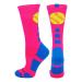 MadSportsStuff Softball Logo Athletic Crew Socks (multiple colors) Neon Pink/Electric Blue Small