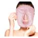 Hot and Cold Therapy Gel Bead Full Facial Mask by FOMI Care | Ice Face Mask for Migraine Headache Stress Relief | Reduces Eye Puffiness Dark Circles | Fabric Back (Full Face w/o Eye Holes Pink) Pink Face Mask w/o Eye Holes