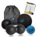 Invincible Fitness Muscle Massage Ball Set - Physical Therapy Equipment, Trigger Point Release Exercise, Self Massager Tools - Includes 5 Foam, Lacrosse, Peanut, & Spiky Balls with Storage Carry Bag Black, Blue, Red, Orange