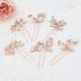 Oriamour Bridal Wedding Crystal Hair Pins Wedding Hair Accessories for Women and Girls Pack of 6 (Rose Gold)