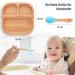 Bamboo Children's Plates with Suction Cup - Non-Slip Baby Dish Set in Blue | Includes Recipe Book | Safe Eco-Friendly Dinnerware for Kids - No Harmful Plastics - Buy Online on GoSupps.com