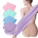 4 Pack Exfoliating Body Scrubber with Handles Nylon Exfoliating Cloth Extended Length Back Scrubber Stretchable Pull Strap Shower Back Scrubber for Shower for Women&Men(4 Pack-Green+Blue+Purple+Pink)