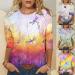 2024 Women's 3/4 Length Sleeve Casual Summer Blouses | Floral Printed Crewneck Tops - Loose Fit Pullover - Buy Online on GoSupps.com