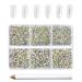 Beadsland 7200PCs flatback rhinestones clear street stones nail gemstones round crystal rhinestones for handicrafts mixed 6 sizes with wax pencil kit SS3-SS10 crystal from crystal off