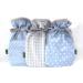 Self-sewn hot water bottle cover in blue and grey double-sided made of cotton and fleece hot water bottle with cover from bab-Berlin