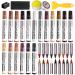 SEISSO Furniture Repair Kit 18 Colors Touch Up Markers and Wood Filler Sticks with Wood Polish Wax - Furniture Touch Up Kit Cover Up Scratches Stains Holes for Wooden Table Cabinet Floors Door