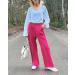 Vetinee High Waisted Wide Leg Dress Pants for Women - Magenta, Size L | Business Office Trousers with Pockets - Buy Online on GoSupps.com