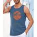 Men's Runcati Printed Tank Top - Breathable Cotton Gym Shirt for Fitness & Bodybuilding - XXL Blue - Buy Online on GoSupps.com