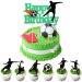 7 Pieces Football Cake Topper Happy Birthday Football Cake Decorations Soccer Cake Topper Decorations for Boys Birthday Decorations Sports Themed Party Decorations Supplies
