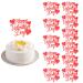 12pcs Happy Valentines Day Cake Topper Red Glitter Cake Topper Party Decorations for Valentines Day Wedding Engagement Party