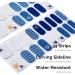 NAILOG Semi Cured Gel Nail Strips - 34 pcs Salon-Quality Long Lasting Gel Nail Stickers in Navy Blue & White - Marine Story Collection - Buy Online on GoSupps.com