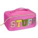 Aucuu Premium Nylon Cosmetic Bag Travel Bag Large Capacity Layered Cosmetic Bag Zipper Bag Portable Travel Organizer Multifunctional Waterproof Bag Easy to Carry - Gift for Women (Pink) #20 Pink-20