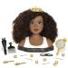 Naturalistas Dayna Deluxe Crown and Curls Fashion Styling Head, 3C Textured Hair, 19 Accessories, Designed and Developed by Purpose Toys Dayna Deluxe Styling Head