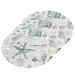 3-Pack Cleaning Kitchen Sponges Oval Nautical Map Kitchen Cellulose Dishwashing Wood Pulp Cotton