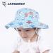 LANGZHEN Baby Girls Beach Sun Hat Adjustable Wide Brim with Chin Strap - Coral-Turquoise 6-12 Months - Buy Online on GoSupps.com