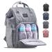 KiddyCare Diaper Bag Backpack + Adjustable Shoulder Straps - Highly Pocketed Diaper Backpack, Baby Bag, Baby Diaper Bag, Paaleras Para Bebe, Diaper Bags for Baby Girl & Baby Boy, Backpack Diaper Bags Grey