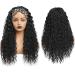 26 Inch Black Water Wave Headband Wig | Synthetic Curly Half Wig with Headband Attached | 180% Density for Daily Wear - Buy Online on GoSupps.com
