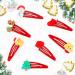 Kiiwah Christmas Snap Hair Clips Christmas Hair Accessories Hair Barrettes Red Hair Clips for Kids Girls Women Christmas Party - Buy Online on GoSupps.com
