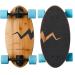 Eggboards Mini Longboard The Original - Bamboo Wood Cruiser Skateboard for Adults and Kids. Easy to Carry, Smooth to Ride Ocean Blue Bamboo Deck 19 x 9"