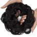 Messy Bun Hair Piece for Women Thick Updo Scrunchies Hair Extension Ponytail Hair Accessories Natural Black 1 PCS 12# Natural Black
