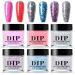 6Pcs Dip Powder 6 Couleurs Acrylique Nail Dip Powder Aucune Lampe UV/LED Requise Kit de Bricolage Longue Dur e S chage Rapide pour D butants DIY Manucure Acrylique Nail Kit