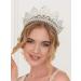 SWEETV Vintage Baroque Wedding Tiara for Bride | Jeweled Queen Crown - Ideal for Birthday, Quinceanera, Prom - Multicolored - Buy Online on GoSupps.com