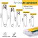 300 Pack Wenrook Assorted Safety Pins | Nickel Plated Steel | Rust Resistant | Heavy Duty for Clothes, Crafts & Sewing - Buy Online on GoSupps.com