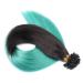 Keratin Bonding - # 1b/Sky ombre - 60cm - 250 strands - 1g - 100% Remy real hair hair extension U -tip Extensions Very high quality by Novon hair extension