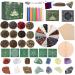 Witchcraft Supplies Kits 84 Packs with Chakra Crystals Healing Stones Mini Gemstones Dried Herbs Chakra Crystal Grids Colored Magic Candles Parchments for Beginners and Experienced Witches Accessories 84 Pcs