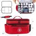 BAGSFY Travel Medicine Bag Organizer | Red Double-Layer Medication Storage | Pill Bottle & First Aid Kit - Ideal for Home & Travel - Buy Online on GoSupps.com
