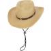 Khaki Straw Cowboy Cowgirl Hat with Wide Brim Sun Protection - Men Women Western Style - Buy Online on GoSupps.com