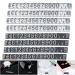 10 pieces of numbers-letters-cubes sign mini ride adjustable removable tag stand sales block kit for shopping counter (black font on transparent)