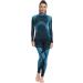 Ladeheid Women's Functional Underwear Set Long Sleeve Shirt Long Underpants Thermoactive L Black/Turquoise
