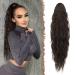 Fine long braid ponytail hair exension with cord strain long curly curly black brown synthetic hair extension natural clip in hair part ponytail art hair hair braid for women 65cm 65 cm black brown